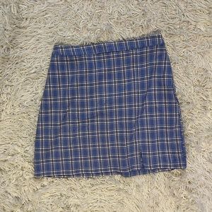 Hollister light blue plaid skirt
